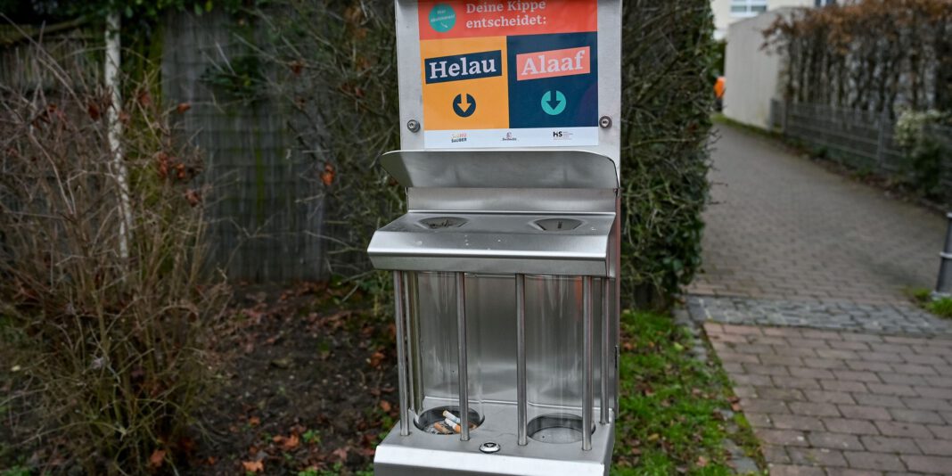 Hanau installiert 25 zusätzliche Kippensammler mit spielerischem Abstimmmechanismus